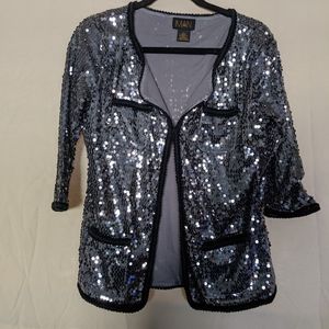 Iman short sequin dress jacket EUC